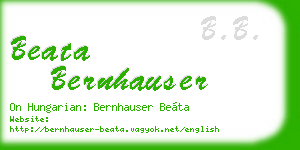 beata bernhauser business card